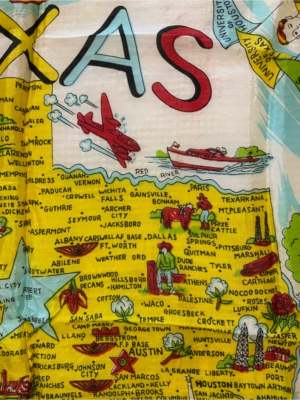 Vintage Texas scarf 1950’s beautiful detail All major tourist sights. - Picture 10 of 15